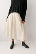 'Florence' Cotton Daisy Eyelet Midi Skirt in Cream