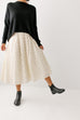 'Florence' Cotton Daisy Eyelet Midi Skirt in Cream
