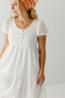 'Keturah' Tiered Eyelet Midi Dress in Ivory