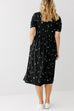 'Annie' Bamboo Blend Midi Dress in Black Abstract Print