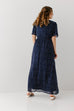 'Esther' Abstract Print Maxi Dress in Navy