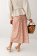 'Quinn' Floral Print Midi Slip Skirt in Rust