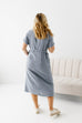 'Grace' Cotton Gauze Button Up Midi Dress in Periwinkle Blue