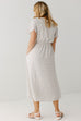 'Alyssa' Ruffle Detail Ditsy Floral Midi Dress in Ivory