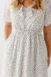 'Alyssa' Ruffle Detail Ditsy Floral Midi Dress in Ivory