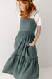 'Eve' Cotton Gauze Maxi Dress in Mineral Green
