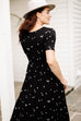 'Annie' Bamboo Blend Midi Dress in Black Abstract Print