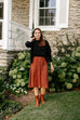 'Sawyer' Cotton A-line Skirt in Cinnamon