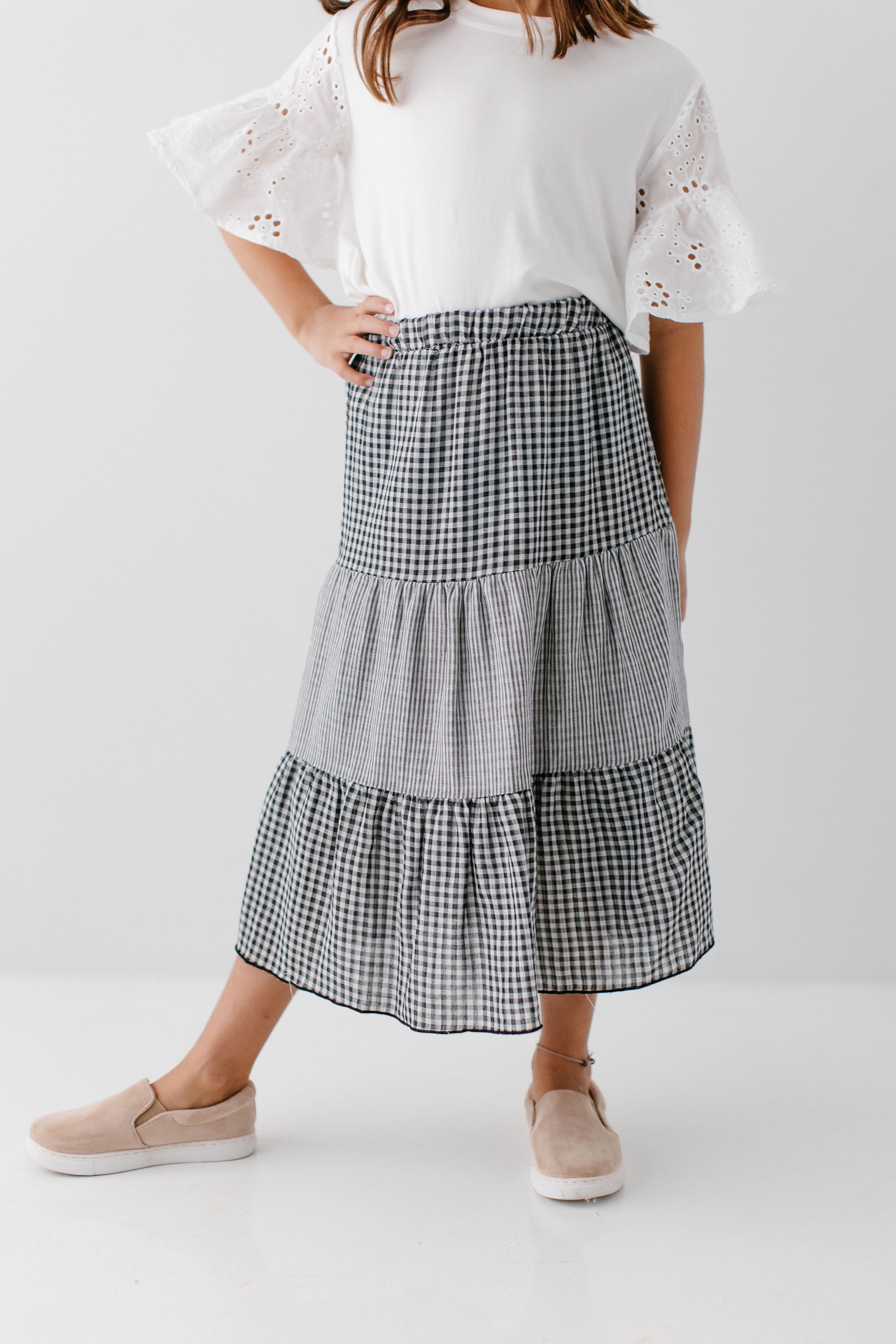 Tiered skirt clearance gingham