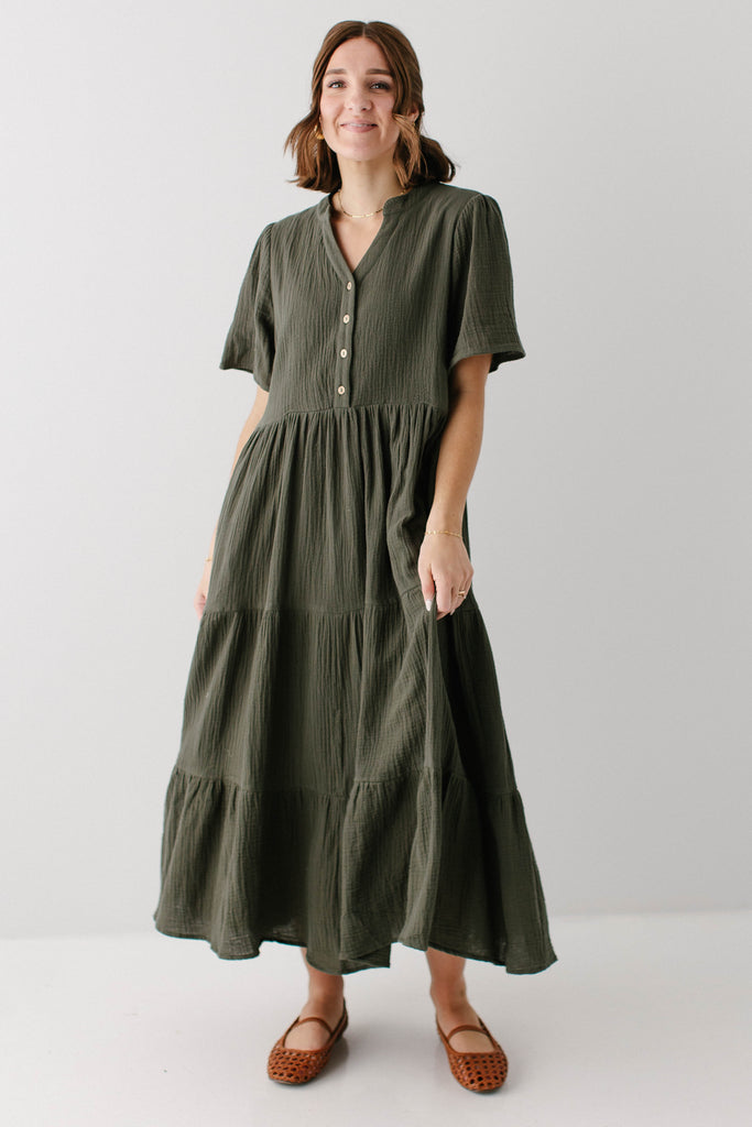 Bekah Cotton Gauze Tiered Maxi Dress – The Main Street Exchange