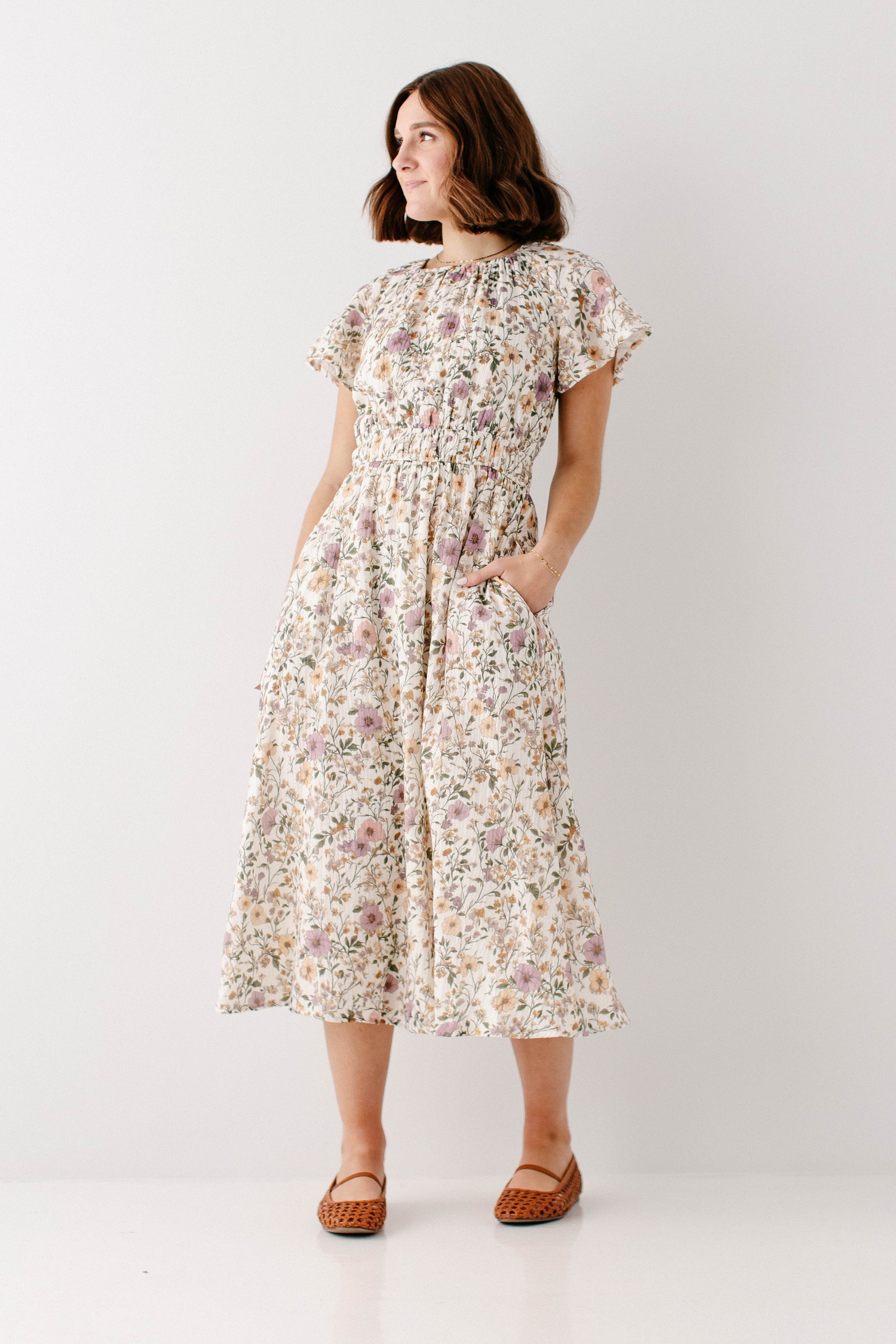 Cynthia Morning Glory Cotton Gauze Dress White / XS