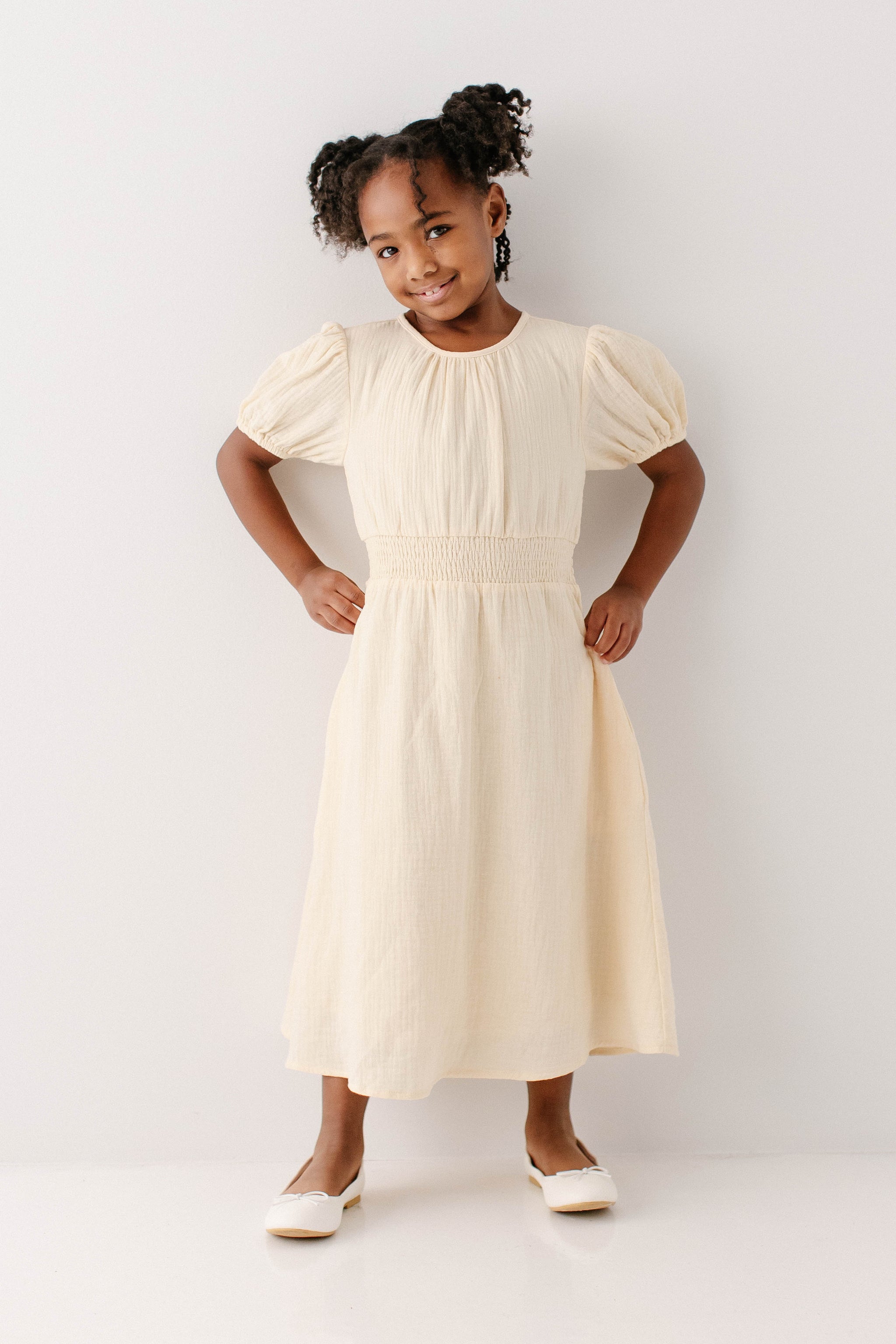 Alicia Girl Cotton Gauze Dress FINAL SALE Butter Yellow / Girl 10