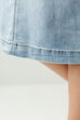 'Sara' Classic Knee Length Light Wash Denim Skirt 21" FINAL SALE