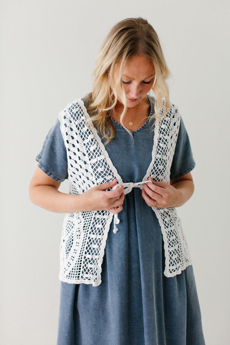 'Kendra' Crochet Knit Vest FINAL SALE