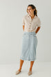 'Collins' Linen Blend Button Down Top in Taupe