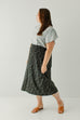 Plus 'Ruth' Ditsy Floral Midi Skirt in Black