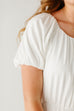 'Medora' Textured Tiered Midi Dress in Off White