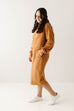 'Avery' Drawstring French Terry Midi Skirt in Camel