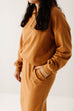 'Avery' French Terry Half Zip Sweater in Camel