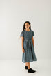 'Ramona' Girl Ditsy Floral Midi Dress in Steel Blue