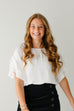'Deborah' Double Ruffle Sleeve Top in White
