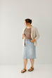 Plus 'Pamela' Linen Blend Lapel Blazer in Natural