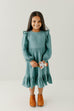 'Evyona' Girl Cotton Gauze Dress in Dusty Teal