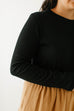 'Jordyn' Ribbed Long Sleeve Top in Black