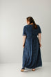 Plus 'Esther' Abstract Print Maxi Dress in Navy