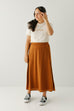 'Sedona' Satin Midi Slip Skirt