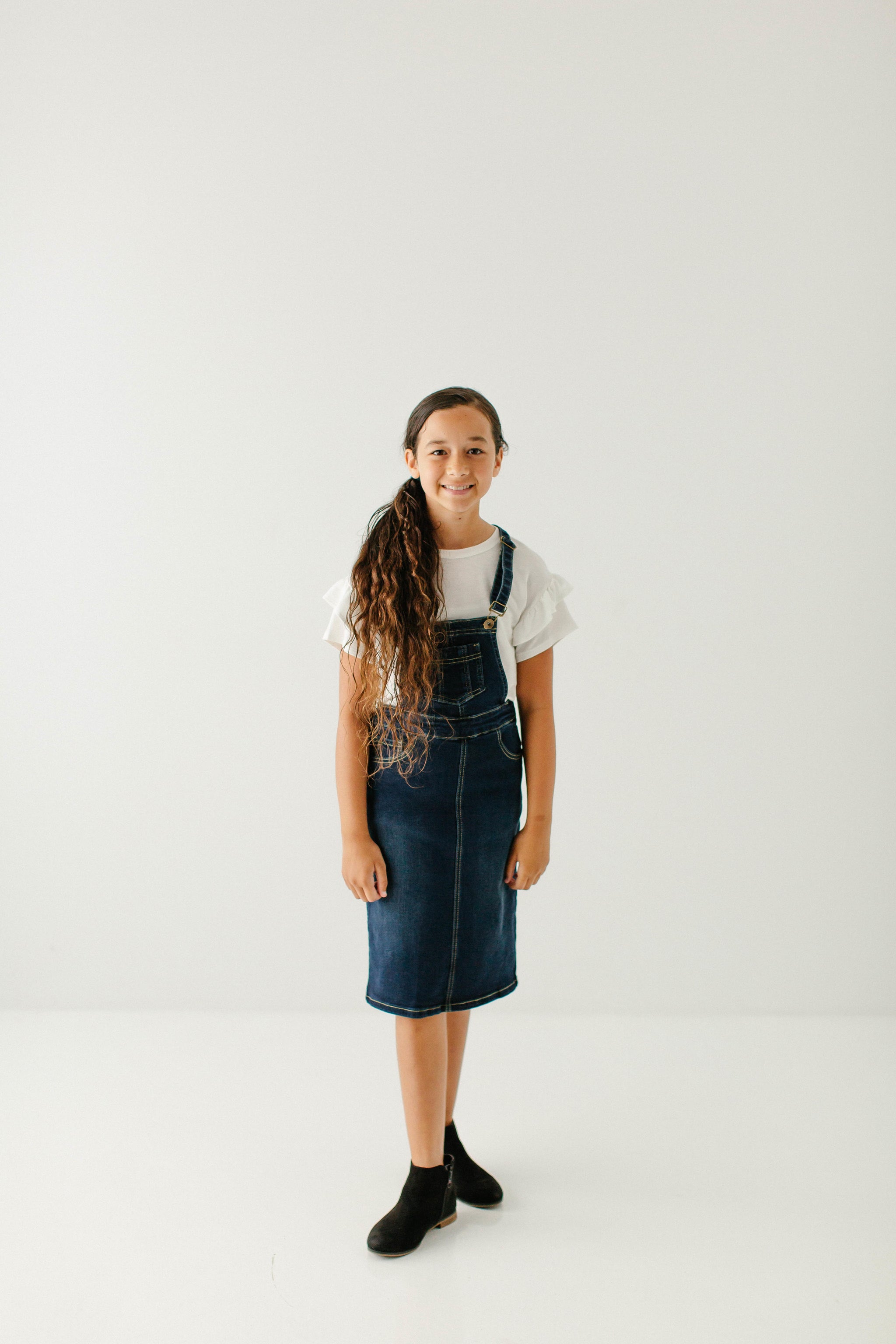 Girl denim overall dress fashion