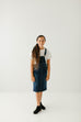 'Emerson' Girl Denim Skirt Overalls in Dark Wash