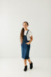 'Emerson' Girl Denim Skirt Overalls in Dark Wash