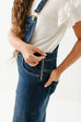 'Emerson' Girl Denim Skirt Overalls in Dark Wash