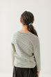 'Everly' Girl Striped Top in Oatmeal