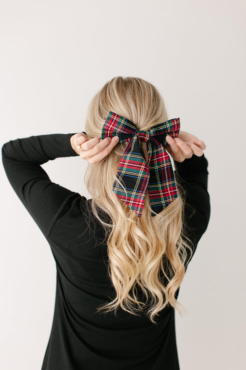 Tartan Plaid Bow Barrette