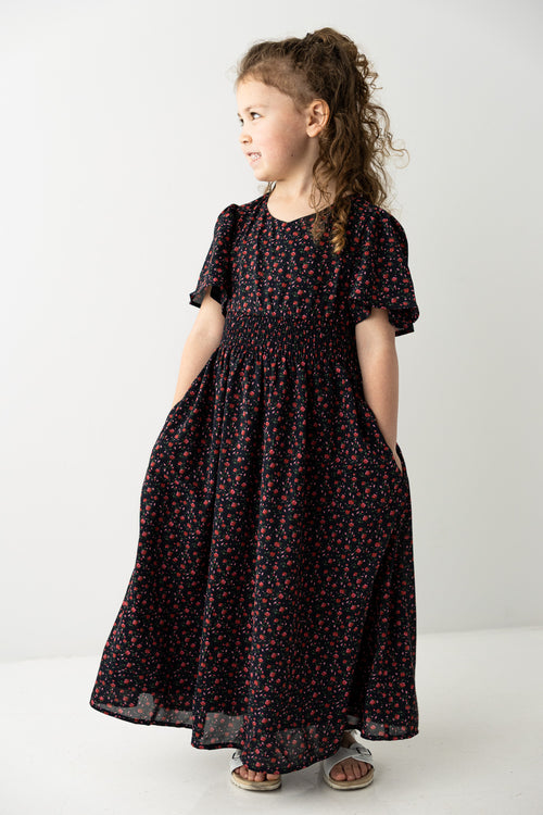 'Felicity' Girl Rose Print Dress