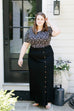 'Avonlea' Button Down Maxi Skirt in Black FINAL SALE