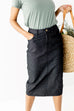 'Jodi' Denim Skirt in Vintage Black FINAL SALE