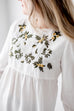 'Novella' Floral Embroidery Blouse in White FINAL SALE