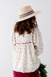 'Venice' Patterned Trim Felt Hat in Cream
