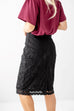 'Eleanor' Lace Midi Skirt in Black FINAL SALE