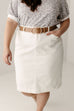 'Leah' Denim Skirt in Ivory FINAL SALE