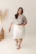 'Leah' Denim Skirt in Ivory FINAL SALE