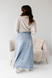 'Haven' Long Denim Skirt in Light Wash FINAL SALE