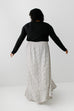 Plus 'Maddie' Ditsy Floral Button Up Maxi Skirt in Ivory