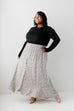 Plus 'Maddie' Ditsy Floral Button Up Maxi Skirt in Ivory