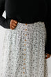 Plus 'Maddie' Ditsy Floral Button Up Maxi Skirt in Ivory