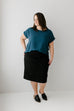 'Sara' Stretch Denim Skirt in Black