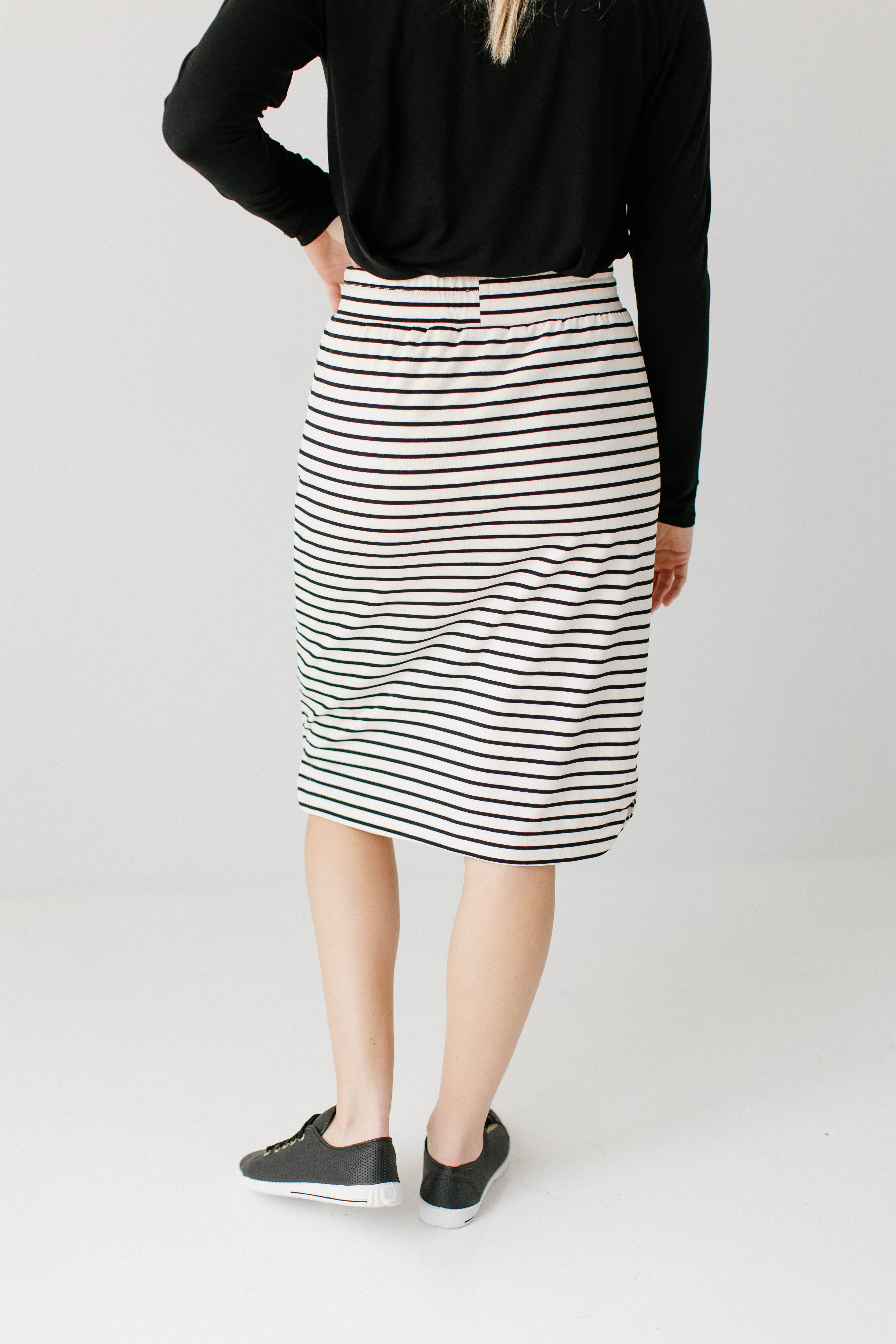 'Olivia' Skirt in Cream with Black Stripes FINAL SALE – The Main Street ...